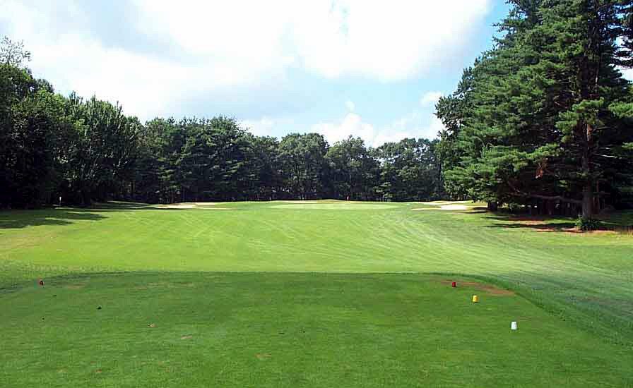 The second hole looking up the fairway to the green